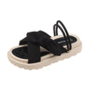 Summer Outerwear Thick Soled Casual Sandals Flat Slippers, Size: 38(Black)
