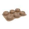 6 Holes Nursery Box Small Vegetable Flower Plant Breathable Growing Tray Silicone Folding Nursery Pot(Brown)