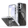 For Samsung Galaxy S25+ / S24+ 5G Gradient Discolor Lens Kickstand Magsafe Phone Case(Black)