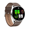 GW69 Smart Watch, Support BT Call / Heart Rate / Blood Pressure / Blood Oxygen(Sliver + Leather Strap Brown)