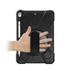 For iPad Pro 10.5 360 Degree Rotation Silicone Protective Cover with Holder & Hand Strap & Long Strap & Pencil Slot(Black)