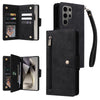For Samsung Galaxy S25 Ultra 5G Rivet Buckle 9 Cards Three Fold Leather Phone Case(Black)