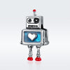 Retro Style S925 Sterling Silver Robot Charm DIY Beaded