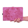 For Samsung Galaxy Tab S10 FE+ Cartoon Sakura Cat Embossed Leather Tablet Case(Rose Red)