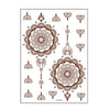 5 PCS Semi Permanent Brown Red Waterproof Lace Tattoo Sticker, Size: 208 x 148mm(W-0852S)