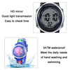 JNEW A380-86172 Children Cartoon 3D Castle Dinosaur Alarm Waterproof Colorful Backlight LED Electronic Watch(Dark Blue)