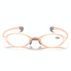 Portable Magnifying Glass Presbyopic Glasses Silicone Anti-Blue Light Reading Glasses, Degree: +300(Light Orange)
