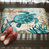 Marine Series Pattern Bathroom Toilet Non-slip Mat Flannel Absorbent Foot Pad, Size:46x76cm(Turtle)