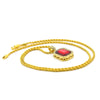 Hip Hop Mini Rhinestone Colorful Pendant Twist Necklace for Men(Gold and Red)
