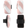 Running Mobile Phone Arm Bag Outdoor Equipment Wrist Bag(Pink White)