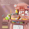 24 In 1 Childre Mini Kitchen Toys Girls Simulation Play House Cooking Kitchen Set, Model: With18pcs Burgers Blue