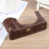 For FUJIFILM X100VI Glossy PU Leather Camera Half Case Base(Coffee)