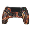 For PS4 Wireless Bluetooth Game Controller With Light Strip Dual Vibration Game Handle(Fire Ghost)
