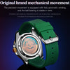 OLEVS 6650 Men Luminous Waterproof Silicone Strap Mechanical Watch(Green)