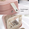 XH-001 Simple Creative Travel Portable Leather Earrings Jewelry Box, Specification: 11x11x5.8 cm(Navy Blue)