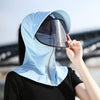 Ice Silk Sun Shade Hat Summer Face Mask Hat Cycling Sun Hat, Size: One Size(Sky Blue)