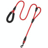 Reflective Double Handle Dog Lead - Red - 150cm Nylon Rope