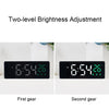 0715 Voice-activated LED Mute Date Temperature Display Electronic Clock(White Shell Blue Light)