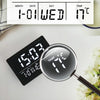 Large Screen LED Clock Bedside Multifunctional Electronic Alarm Clock(Black Shell White Light)