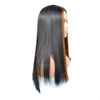 Women Medium Haircut Bleaching And Dyeing Long Straight Wigs(Black Brown)