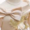 Girls European Style Embroidered Dress Prom Dress, Size:130cm(Champagne)