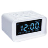 LED Digital Bedroom Alarm Clock With USB Charging Port Clock Radio Temperature Electronic Platform Clock, Specification: UK Plug(White)