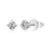 MSE038 S925 Sterling Silver Moissanite Earrings, Color: 0.1ct Silver