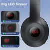 X5 Portable Digital Display Folding Headset FM Radio Headphones, Color: Charging White