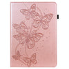 For Huawei MediaPad M5 Lite 10 inch Embossed Butterfly Pattern Horizontal Flip Leather Tablet Case(Pink)