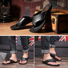 1 Pair Summer Outdoor Beach Sandals Men Wear-Resistant PVC Slippers, Size: 43(Bound Feet Black)