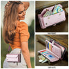 For Samsung Galaxy S25+ 5G CaseMe C36 Card Slots Zipper Wallet RFID Anti-theft Leather Phone Case(Pink)