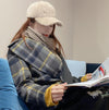 Women Autumn and Winter Thickened Rabbit Fur Plush Baseball Cap Curved Brim Warm Cap, Size: Adjustable(White)