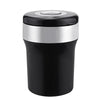 Car Compass Ashtray Built-in LED(Black+Silver)