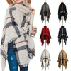 Women Mid-Length Turtleneck Sweater Fringed Cloak Shawl, Size: Free Size(Khaki)