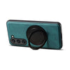 For Samsung Galaxy S23 5G Denior A14 Skin Feel Rotating Holder MagSafe Phone Case(Blue)