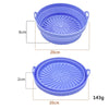 Air Fryer Grill Mat High Temperature Resistant Silicone Baking Tray, Specification: Round Blue