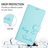For Samsung Galaxy A56 5G Smile Embossing RFID Leather Phone Case(Mint Green)