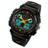 SKMEI 1270 Men Waterproof Dual Display Digital Watch Outdoor Sports Watch(Golden)