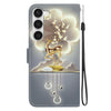 For Samsung Galaxy S23 5G Crystal Texture Colored Drawing Leather Phone Case(Sika Deer)