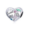 S925 Sterling Silver Sweet Candy Heart Beads DIY Bracelet Necklace Accessories