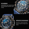SMAEL 8049 Waterproof Sports Watch Men Multi-function Night Light Electronic Watch(Black Gold)