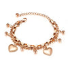 OPK 1038 Multi-layer Stainless Steel Round Bead Love Bracelet, Color: Rose Gold