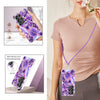 For Samsung Galaxy S25 Ultra 5G Electroplating IMD Splicing Dual-side Marble TPU Phone Case with Lanyard(Dark Purple)