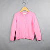 Spring and Autumn Children Clothing Girl Cotton Knit Cardigan Sweater, Kid Size:110cm(Pink)