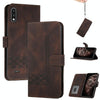 For LG K22 Cubic Skin Feel Flip Leather Phone Case(Dark Brown)