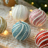 8cm Christmas Ball Christmas Tree Decoration Sequin Pearl Ball Hanging Ornament(Red)