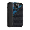 For iPhone 14 ABEEL C Carbon Fiber Series 6D Micro Relief MagSafe Phone Case(Black Blue)