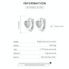 S925 Sterling Silver Bright Heart Ear Buckle Women Earrings