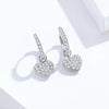 Heart-shaped Earrings Zircon Earrings Sterling Silver S925 Stud Earrings