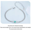 S925 Sterling Silver Ice Flower Transparent Blue-green Zircon Bracelet(BSB157)